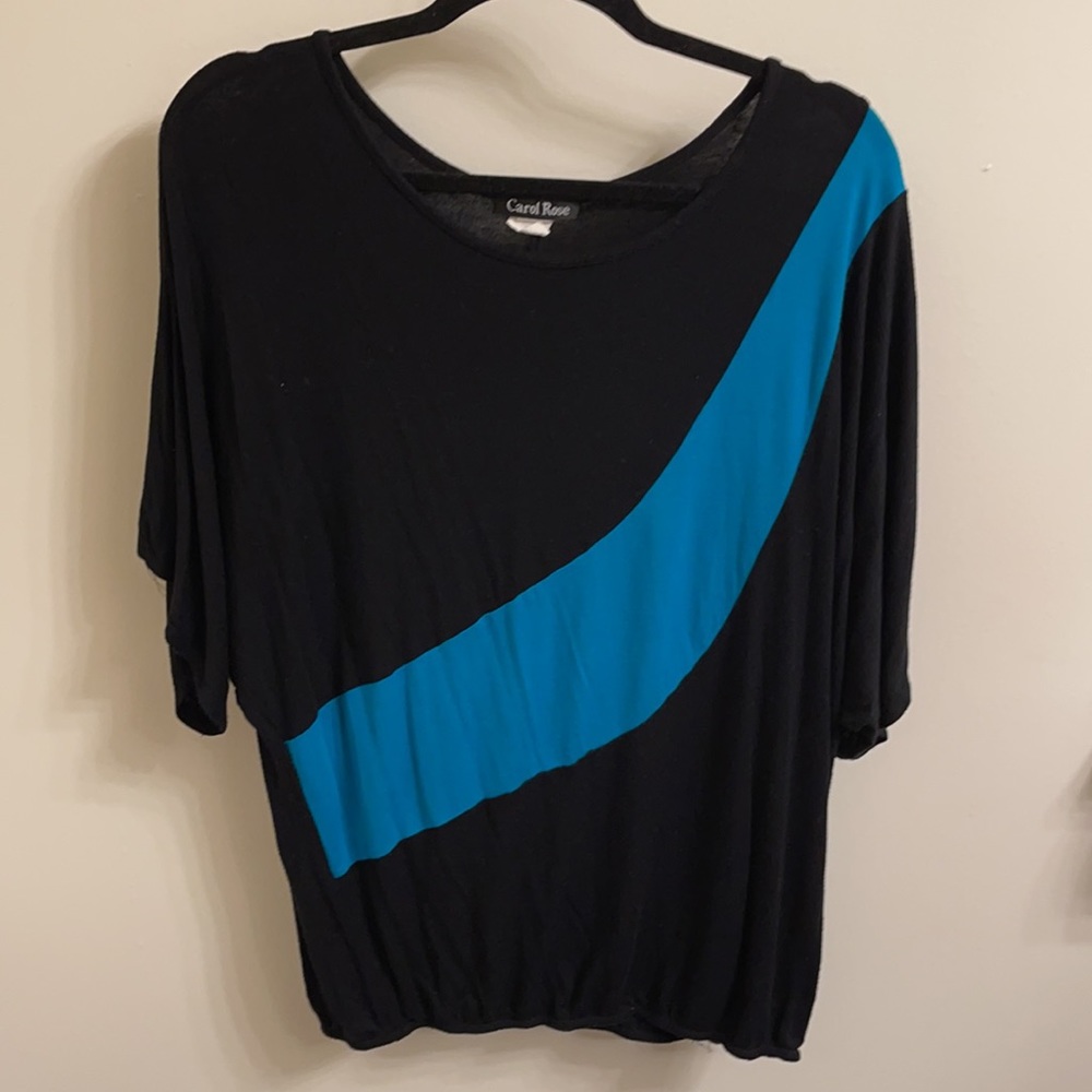 Carol Rose Blouse Size XL Color Black Blue